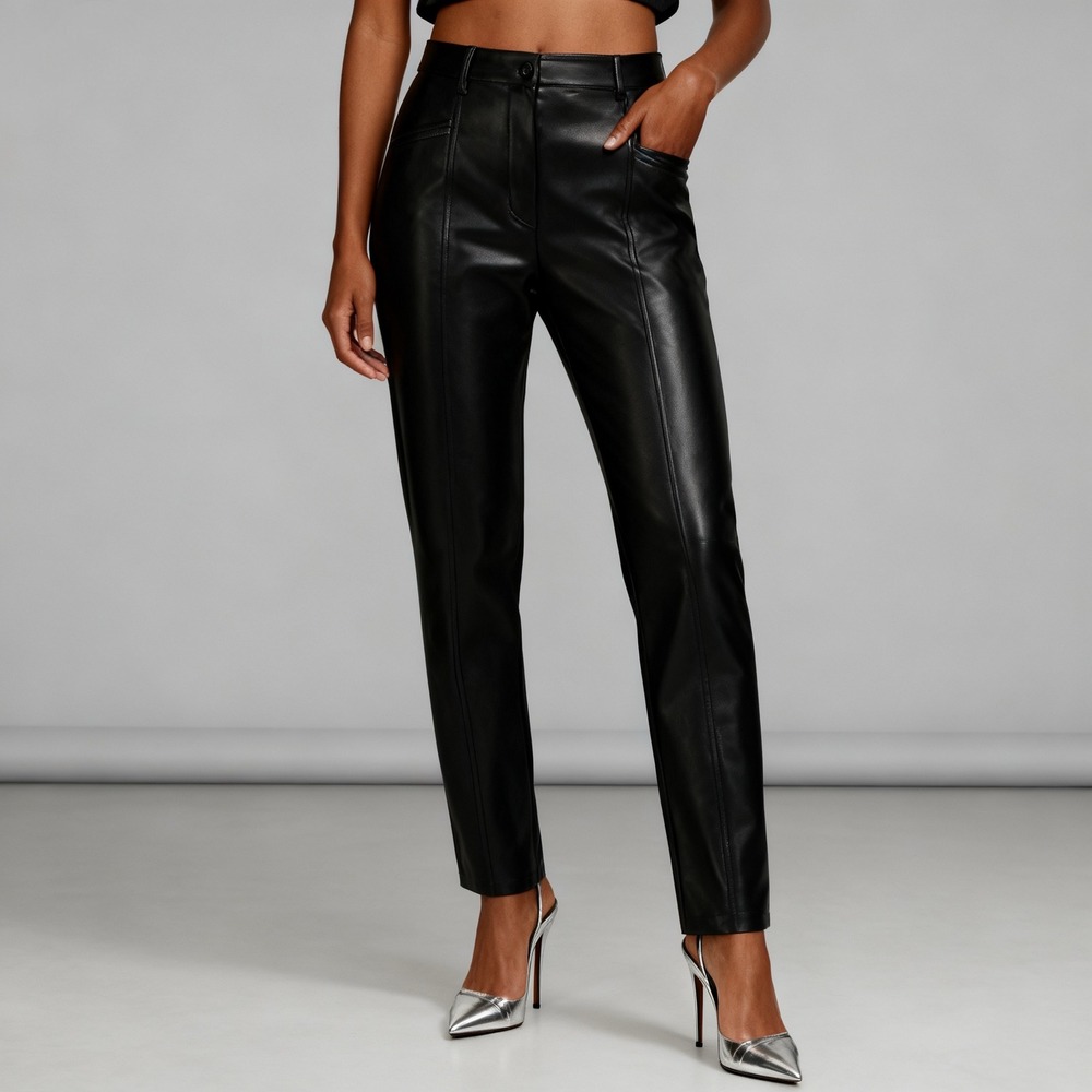 Aritzia Wilfred Rebel Vegan Leather High Rise Pant Black size 2